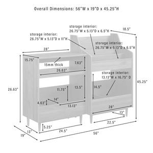 Compact Vinyl <b>Record</b> Storage Cabinet Flip-Through Display Player <b>Stand</b> Small Apartment Walnut Reversible Design - Product Image 4