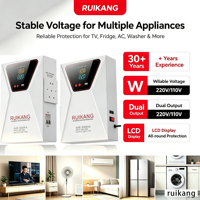 Stabilisateur de tension domestique 2000VA AVR Régulateur de tension automatique contre les fluctuations de tension importantes pour utilisation en Afrique