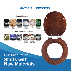16.5in עגול עץ טואלט מושב אסלה רך מכסה הסגירה רכה השירותים עיצוב הבית הקלאסי - Product Image 4