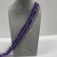 Perles faites à la main en cristal diamant dentelle maille broderie perles inférieures code à barres accessoires de vêtement dentelle