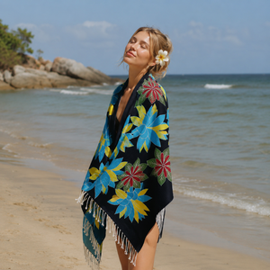 Maillot de bain une pièce pour femme, taille XL, imprimé floral hawaïen, 100% rayonne, logo personnalisé fait main, pareo de plage - Product Image 2