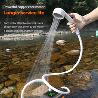 Douche de camping électrique 6000mah 7800mah Pompe de douche de camping portable avec chauffage Douche de camping à affichage numérique intelligent