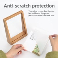 Porte-cartes de table vertical en bois fait main, durable, style rectangle, pour supports de menu de bureau