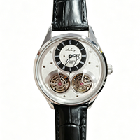 Neuerscheinung Herren Doppel-Tourbillon Automatische Mechanische Uhr, Hochwertige Luxus-Geschäfts-Automatikuhr Wasserdichte Armbanduhr