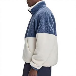 <span class=keywords><strong>Sweat</strong></span>-shirt en molleton <span class=keywords><strong>sherpa</strong></span> à col montant <span class=keywords><strong>1</strong></span>/<span class=keywords><strong>2</strong></span>, fermeture éclair <span class=keywords><strong>1</strong></span>/4, demi-<span class=keywords><strong>zip</strong></span>, personnalisé OEM, couleur unie, pour homme - Product Image 2