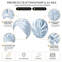 Bonnet en Soie de Mûrier 100% Personnalisé, Taille Ajustable, Bonnets en Soie avec Logo, Ensemble de Bonnets en Soie Personnalisés pour Femmes pour Dormir