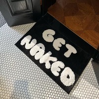 Alfombra de Baño Moderna y Divertida de Microfibra FIGOO, Antideslizante, Lavable, con Diseño 'Get Naked' para Baños