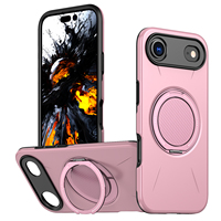 Coque de téléphone portable magnétique antichoc de luxe avec protection à 360° °   Support de Bague pour iPhone Air 17 Pro Max 16 Plus