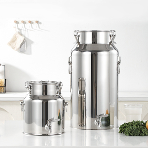 <strong>Stainless</strong> <strong>Steel</strong> Milking Bucket with Lid Handle for Kitchen Use Food Storage Container High Quality Large Capacity <strong>Canister</strong> Set - Product Image 5