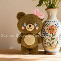 Usine de fabrication de jouets en peluche personnalisés, vente en gros d'animaux en peluche doux, faible MOQ, échantillonnage rapide, adorable ours en peluche brun pour cadeau et décoration