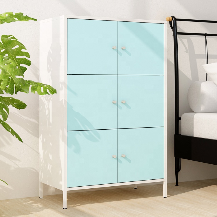 Фабричный цветной детский шкафчик, металлический шкаф для хранения, 6 дверей
