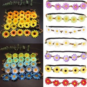 Diademas de guirnalda floral con corona de flores a la moda para niña dama multicolor para fiesta de boda - Product Image 2