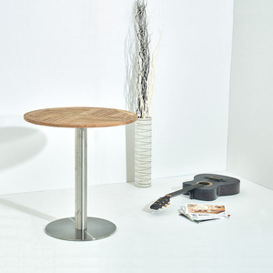 Tavolino Rotondo Moderno in Acciaio al Carbonio per Casa, Ideale per Negozi di Tè al Latte, Terrazze Esterne, Tavolo da Pranzo in Metallo - Product Image 1