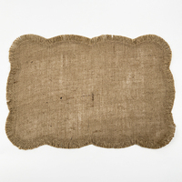 Napperons naturels à bords festonnés, tissés en toile de jute avec franges et pompons, lavables, résistants à la chaleur, antidérapants, pour la décoration de la maison et les fêtes