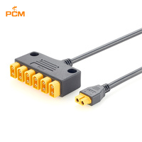 Câble de connecteur de charge solaire 6 ports XT-60, interface 6x mâle vers femelle pour équipement d'alimentation extérieur, stockage de batterie, énergie