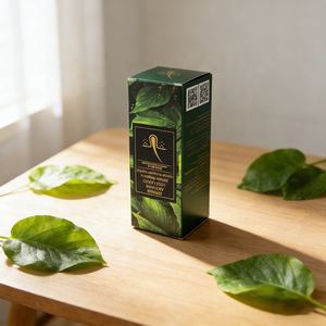 Paquete de tarjeta de nieve <span class=keywords><strong>blanca</strong></span> plegable para aceite de cabello de biotina Impresión de patrón hermoso con acabado UV de inundación de pantalla de seda - Product Image 2