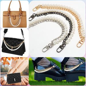 SIGZKK Pearl Gold Metal Chain <b>Straps</b> Aesthetic Charm For Purse Handbag Shoulder Bogg <b>Bags</b> <b>Replacement</b> Charms Accessories For Wom - Product Image 3