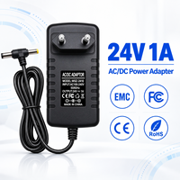 Production personnalisée, compatibilité étendue, prise EU/AU/UK/US 24V 1A, 100-240V 50/60Hz 24W, adaptateur secteur AC/DC de type prise murale