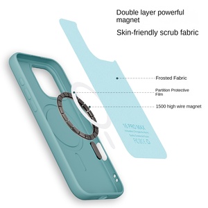 Custodia Sottile in TPU Satinato Tinta Unita con Anello Magnetico e Interno in Velluto per <span class=keywords><strong>iPhone</strong></span> 16 <span class=keywords><strong>Pro</strong></span> Max & 15 <span class=keywords><strong>Pro</strong></span> con Protezione per Fotocamera - Product Image 2