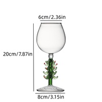 Verre borosilicate haute résistance, gobelet en forme d'arbre de Noël 3D, design moderne et simple, artisanat bionique, capacité 301-400 ml, décoration de Noël, cadeau
