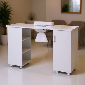 Mesa de Manicura al Por Mayor DB con Colector de Polvo Eléctrico Escritorio Móvil para Técnicos de Uñas con 8 Ruedas (4 con Bloqueo) 3 - Product Image 2