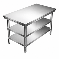 Table de travail en acier inoxydable 304 de 0,8, 1,0 et 1,2 m, conforme aux normes alimentaires, fournisseur du Shandong