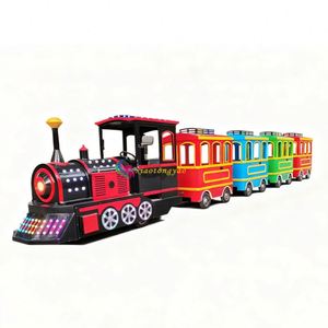 รถไฟฟ้าท่องเที่ยวกลางแจ้ง อุปกรณ์สวนสนุกแบบไร้ราง สำหรับห้างสรรพสินค้า นั่งได้ 18 คน ใช้เวลา 8 ชั่วโมง ทำจากไฟเบอร์กลาส กำลังไฟ 2.4 กิโลวัตต์ - Product Image 5