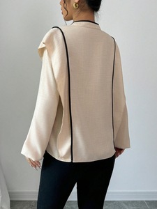 Camicetta Estiva da Donna <span class=keywords><strong>con</strong></span> Design <span class=keywords><strong>Nodo</strong></span> Cinese e Stile Etnico, Top a Maniche Lunghe in Poliestere - Product Image 6