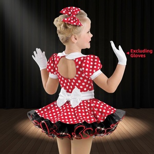 Vestido de Baile Jazz <span class=keywords><strong>con</strong></span> Estampado de Lunares MiDee para Niñas, <span class=keywords><strong>con</strong></span> Mangas Abullonadas, Falda Tutú y Lazo para el Cabello, para Actuaciones en Escenario - Product Image 2
