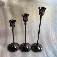 LANJO Bougeoirs en laiton de luxe, chandeliers dorés incassables et durables de haute qualité, 17-23 cm, pour décoration de table de mariage et de maison