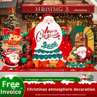 Mur de fond photo pour check-in, décoration d'ambiance pour événements en centre commercial et magasin, avec scène de Noël imprimée numériquement sur panneau KT moderne