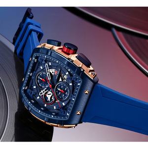 <span class=keywords><strong>MINI</strong></span> <span class=keywords><strong>FOCUS</strong></span> 0399G <span class=keywords><strong>Reloj</strong></span> de cuarzo para hombre Creativo Único al aire libre Deportes Cronógrafo Fecha Correa de silicona Forma de barril Relojes masculinos - Product Image 5