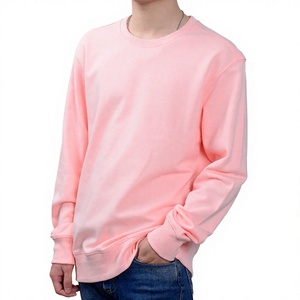 High Quality Unisex OEM Pullover Front <b>Plain</b> Dyed Fleece Plush Blank Jogger Crewneck Cotton Custom Hoodie <b>Sweatshirt</b> Wholesale - Product Image 2