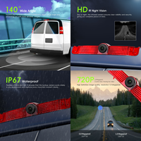 Podofo pour Chevy Express Van 2003-2017/GMC Savana Van 2003-2017 étanche voiture vue arrière caméra de recul feu stop Vision nocturne