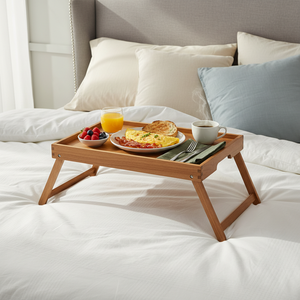 Bandeja de Madera de Acacia <span class=keywords><strong>2026</strong></span> con Patas, Bandeja Plegable para Servir, Bandeja para Cama para Servir Desayuno y Comida - Product Image 2