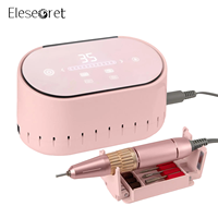 Elesecret Ponceuse à Ongles Électrique Professionnelle de Haute Qualité 35000 tr/min, Pièce à Main en Plastique, Embouts Gratuits, Portable, Faible Coût, Garantie 13 Mois