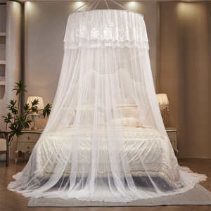 Venta caliente lujo princesa estilo engrosado techo cúpula nuevo portátil colgante encaje Universal plegable mosquitera cama dosel - Product Image 6