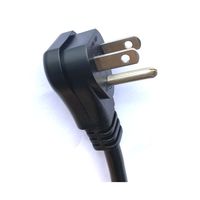Cordon d'alimentation Nema mâle, noir, PVC, 3 broches, angle droit