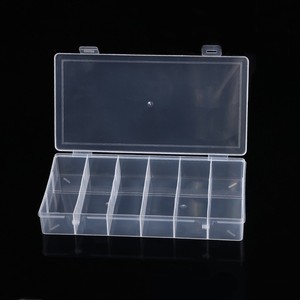 Transparent Rectangular 6-Compartment Plastic <b>Storage</b> <b>Box</b> With Lid For Electronic Components And Hardware <b>Tools</b> - Product Image 2