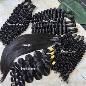 <span class=keywords><strong>Nulook</strong></span> 100g/50g Cheveux à tresser 10-40 pouces Ondes profondes Cheveux humains en vrac pour tressage Cheveux cambodgiens bruts Tresses bohèmes pour femmes - Product Image 4