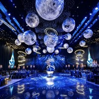 Ballon gonflable personnalisé en PVC, modèle lune et planète lumineux, suspendu et flottant, pour fêtes, centres commerciaux et publicité extérieure