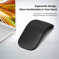Souris de jeu sans fil pliable BT4.0 avec LED laser pour Surface Laptop, interface USB, ergonomique, Arc Touch Roller, silencieuse, mini