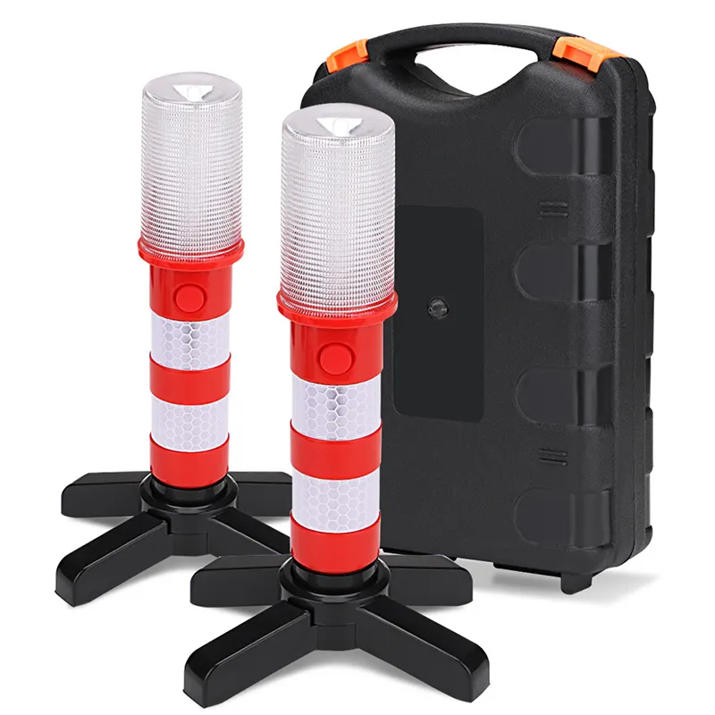 2PCS Emergency Roadside Lights with Magnetic Base and Stand for Car Marine Vehicles Trucks