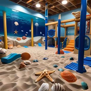 Área de Juegos Infantil con Temática Submarina - Casa de Juegos Submarina, Piscina de Pelotas Oceánicas, Estructura de Escalada, Equipo de Juegos Marino Interior para Niños - Product Image 3