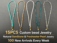 Collier personnalisé à faible MOQ en pierre naturelle plaqué or en acier inoxydable avec perles baroques d'eau douce pour les magasins de détail