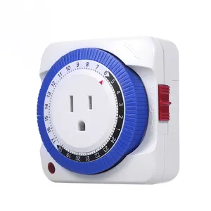 Temporizador de toma de corriente mecánica para interiores, 24 horas, enchufe eléctrico - Product Image 1
