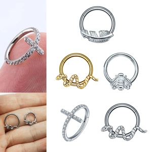 vibrating septum ring Torque Clicker in Gold - 8mm - 1.2mm (16g)