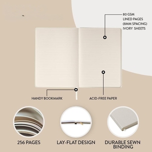 Tùy chỉnh bán buôn Cai Trị trống A5 vải linen vải bìa cứng máy tính xách tay Tạp Chí - Product Image 3