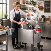 Trancheuse à viande mobile de luxe CS-F350C1, montée au sol, haute vitesse, entièrement automatique, lame italienne de 14 pouces (350 mm), alliage d'aluminium de qualité supérieure