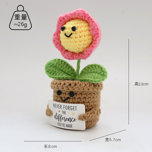 Muñecos de Ganchillo Hechos a Mano de Girasoles Adorables para Apoyo Emocional, Decoración para Macetas con Etiqueta Positiva, Regalo al por Mayor - Product Image 2